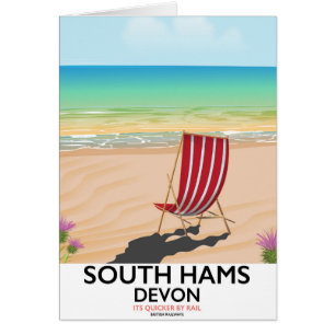 Affiche du sud de plage de Devon de jambons