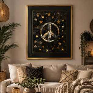 Affiche du symbole de paix stellaire cosmique