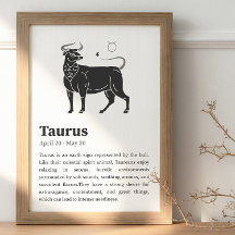 Affiche du symbole du zodiaque de Taurus