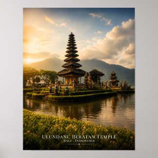 Affiche du temple Ulundanu Beratan à Bali