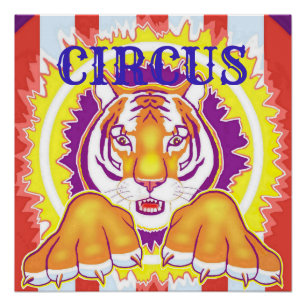 Affiche du tigre 20x20 de cirque