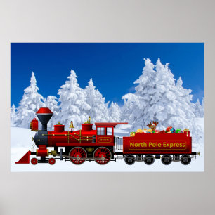 affiche du train de noël de l'express du pôle nord