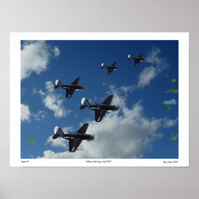 Affiche du vol Helldiver Saipan 1944 (Devant)
