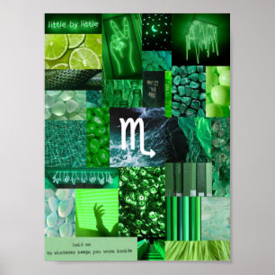 affiche du zodiac scorpio esthétique verte