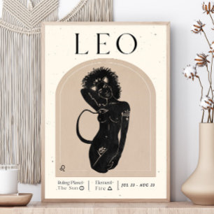 Affiche du zodiaque féminin Lion Art mural d'ast