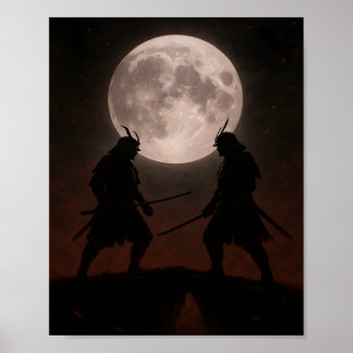 Affiche d'un duel épique de samouraïs sous la plei