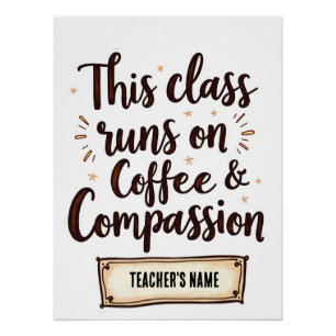 Affiche éditable en classe avec le nom de l'enseig