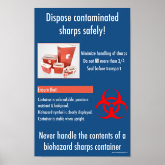 Affiche éducative de sécurité Sharps