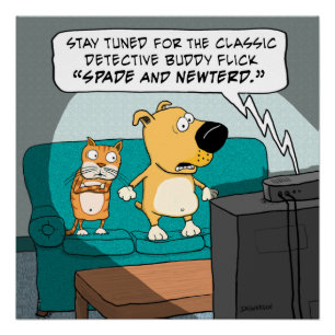 Affiche effrayée drôle de chat et de chien