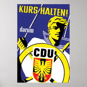 Affiche électorale CDU 1950s Maintenez la directio