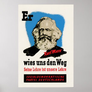 Affiche électorale SPD 1945 Il nous a guidés le lo