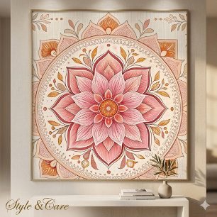 Affiche élégante à motif floral rose Arrivée remar