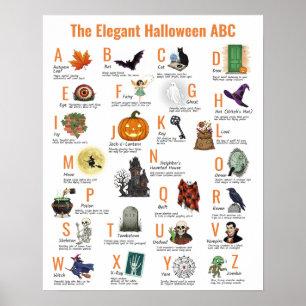 Affiche élégante d'Halloween ABC Style vintage d