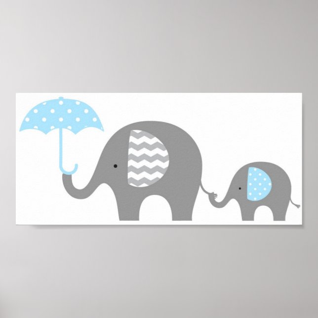 Affiche - Éléphant & bébé (Devant)