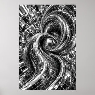 Affiche en mosaïque de chrome en spirale