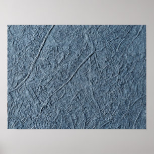 Affiche en papier fibre artisanale bleu poussiéreu