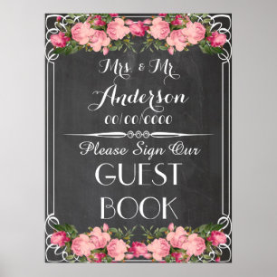 affiche en tableau, affiche en livre d'or mariage