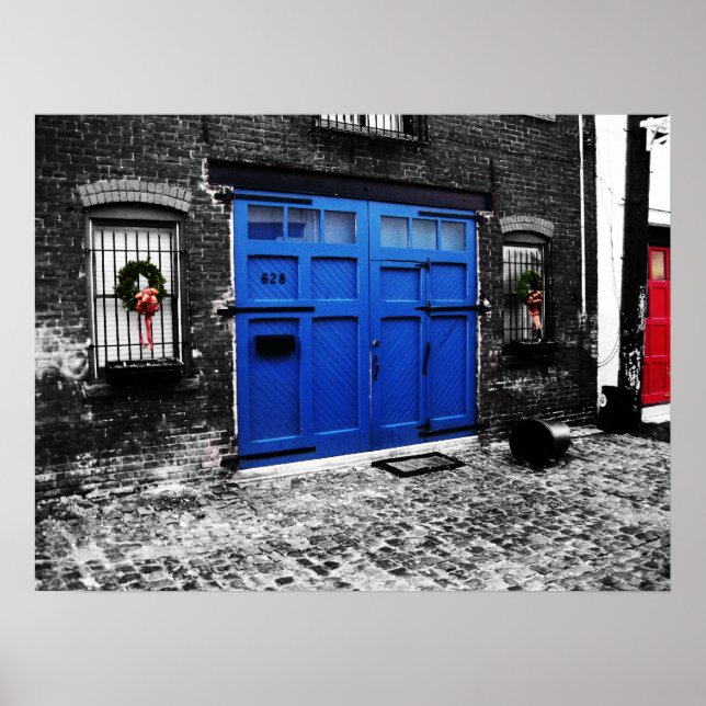 affiche en toile bleue - taille standard (Devant)