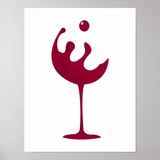 Affiche en verre de vin rouge (Devant)