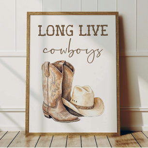 Affiche Enfants Cowboys Chambre Décoration Western