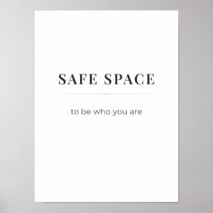 Affiche Espace Sûr Pour Être Soi-même - couleur bl