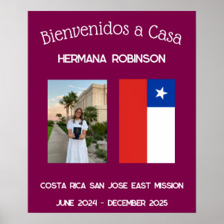 Affiche espagnole personnalisée de bienvenue aux m