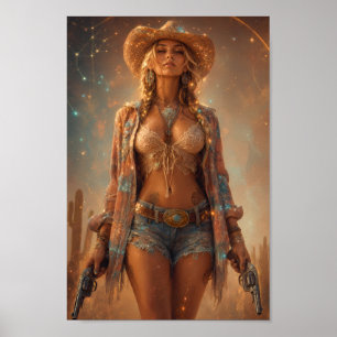 Affiche Esprit de Poussière d'Étoiles de Cowgirl C