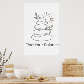 Affiche esthétique zen « Trouvez votre équilibre »