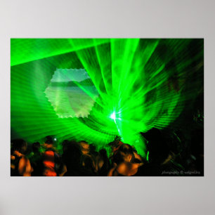 Affiche extérieure lumières laser