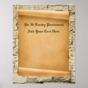 Affiche faite sur commande de proclamation de