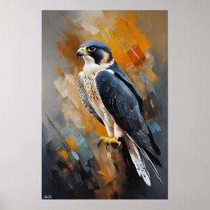Affiche Faucon pèlerin Style de peinture