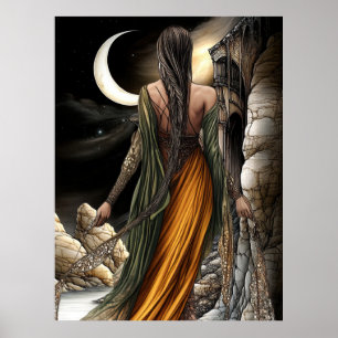 Affiche FD2 Croissant de Lune Enchanté Déesse 20