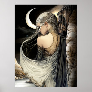 Affiche FD2 Croissant de Lune Enchanté Déesse 5