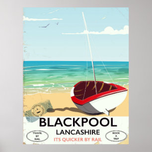 Affiche ferroviaire de Blackpool, Lancashire