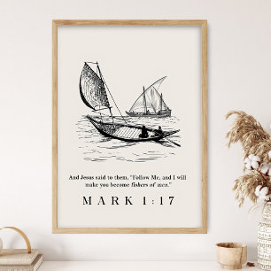 Affiche Fishers of Men, Art mural chrétien, Bible