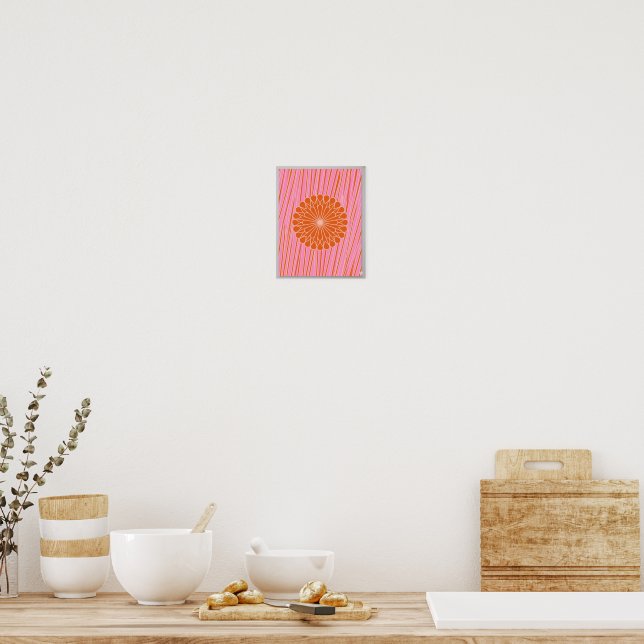 Affiche Fleur Orange Rétro (Cuisine)