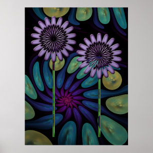 Affiche florale artistique avec un arrière - plan