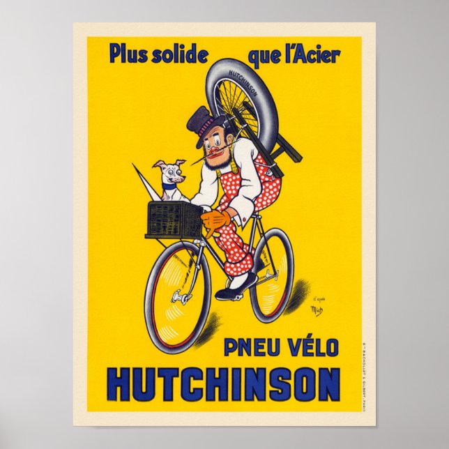 Affiche France Vintage à vélo (Devant)