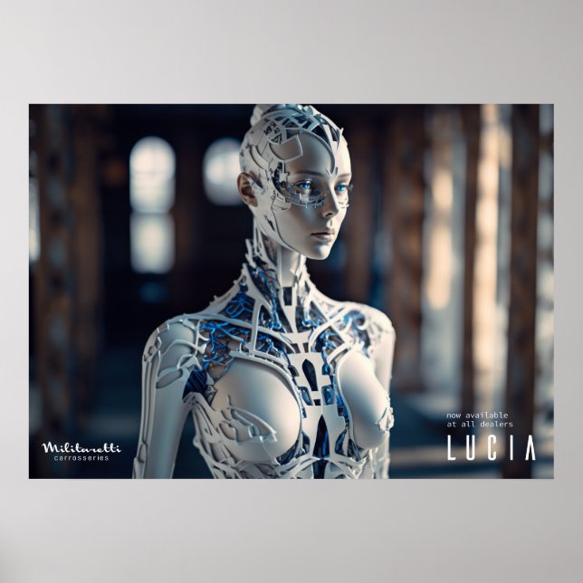 Affiche futuriste de cyborg (Devant)