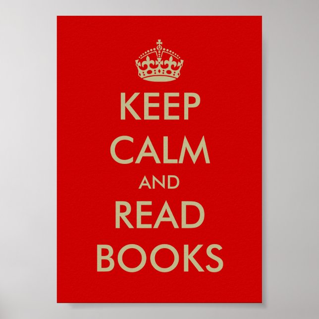 Affiche Gardez votre calme et lisez des livres (Devant)