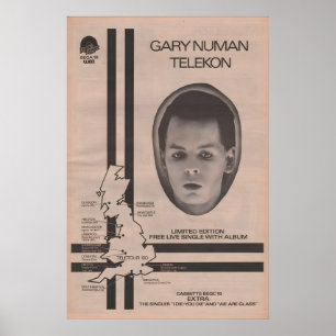 Affiche GARY NEWMAN - 1980 original NME Telekon