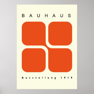 Affiche géométrique Bauhaus Orange Impression Rétr