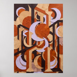 Affiche géométrique orange rétro