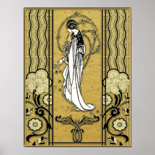 Affiche Gold et Black Art Nouveau.