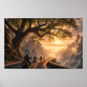 Affiche Golden Road Through the Dawn Valley