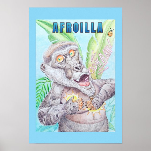 AFFICHE GORILLE AFRO  (Devant)
