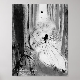 Affiche gothique blanche de neige