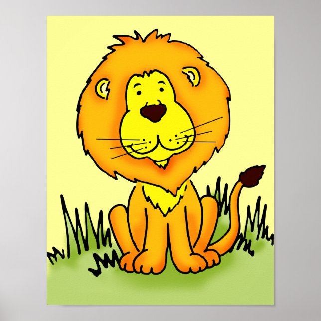 Affiche graphique de lion pour enfants (Devant)