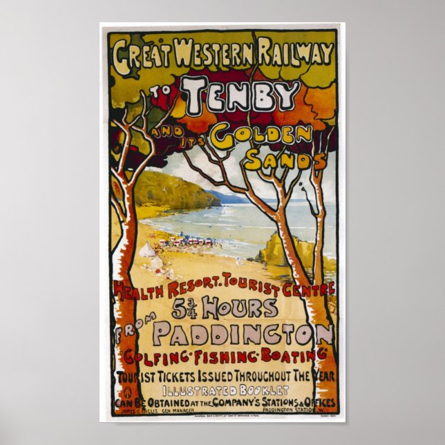 Affiche Great Western "Tenby" (Devant)