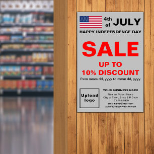Affiche grise de vente pour la fête de l'indépenda